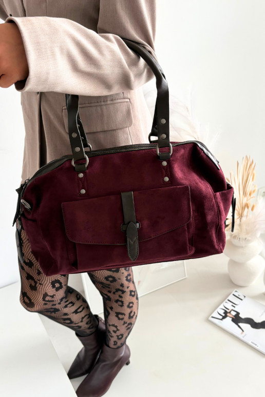 Portátilde camurça ecológicau Borgonha Gressa Portátilde camurça ecológicau Borgonha Gressa