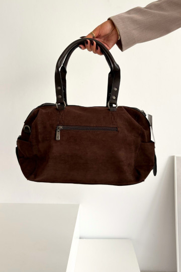 Bolsa de camurça sintética chocolate Gressa