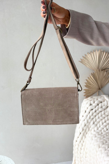 Bolsa de camurça natural cor marfim Mirine 2
