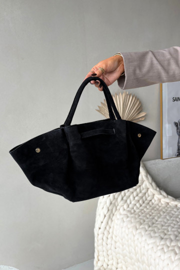 Bolsa de camurça preta Fiorenza