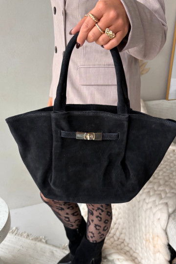 Bolsa de camurça preta Orselle 2