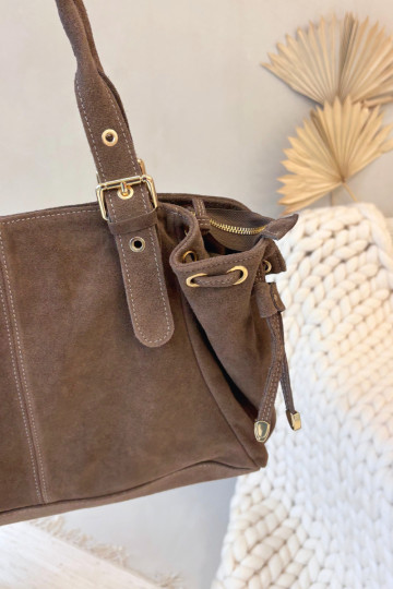 Bolsa de camurça bege Ilienne 2