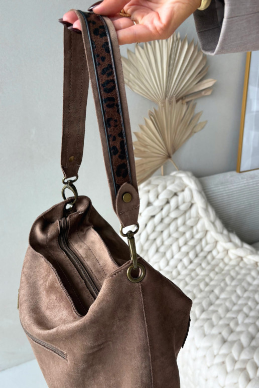 Portátilde camurça ecológicau cor de marfim Deliane