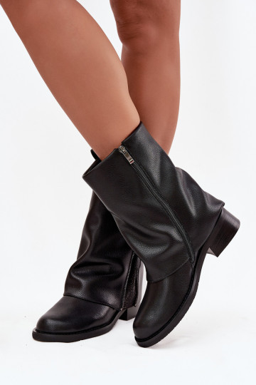 Pele Botas femininasEMyParainiętą CholeParaką Klocke Tem que serciejka K7213-01 cor preta 2