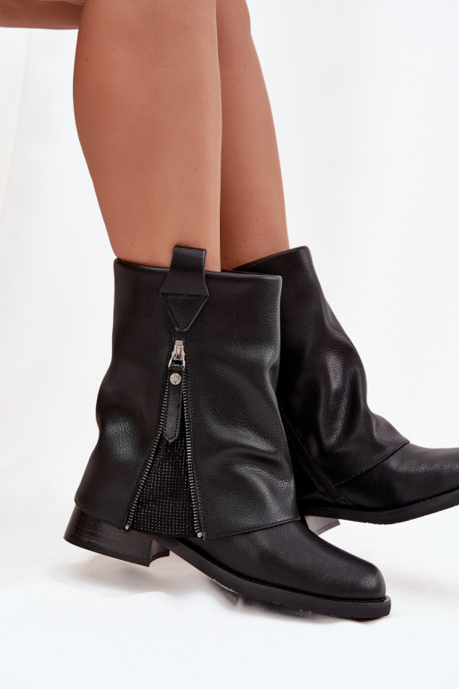 Pele Botas femininasEMyParainiętą CholeParaką Klocke Tem que serciejka K7213-01 cor preta Pele Botas femininasEMyParainiętą CholeParaką Klocke Tem que serciejka K7213-01 cor preta