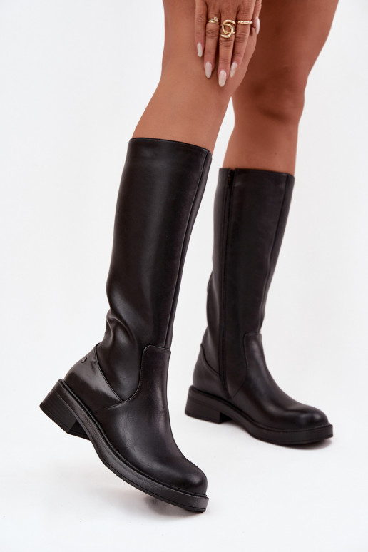 Pele Botas quentes Tem que serciejka A7164-01 cor preta