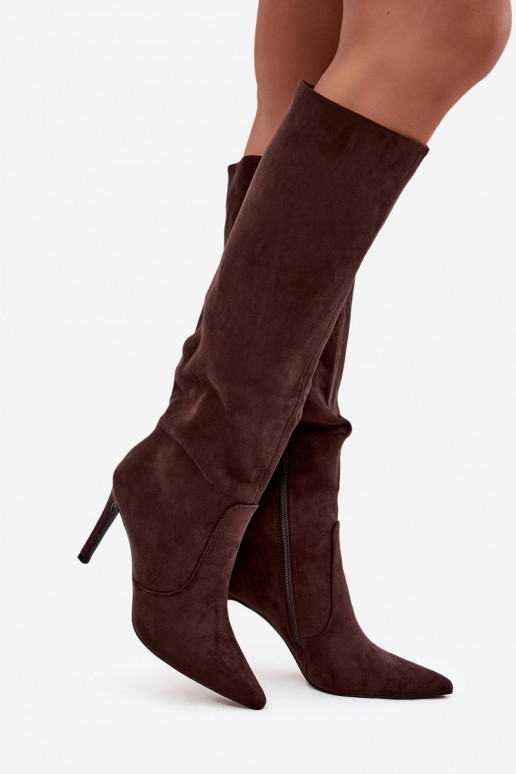 aquecimento botas femininas com salto finode camurça ecológicau CzekoladoParae Rosavine aquecimento botas femininas com salto finode camurça ecológicau CzekoladoParae Rosavine