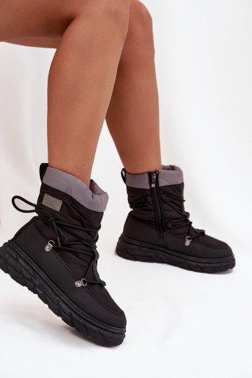 Bota feminina Lee Cooper LCJ-25-44-3930 cor preta para neve com cano