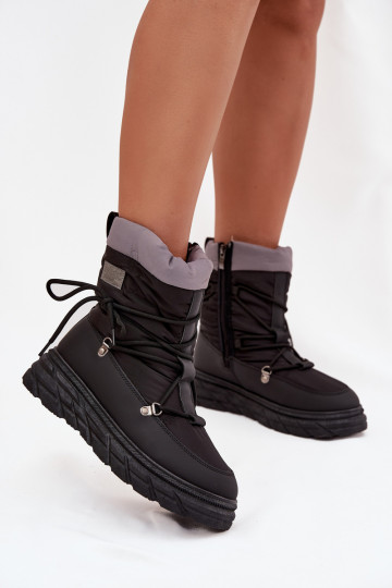 Bota feminina Lee Cooper LCJ-25-44-3930 cor preta para neve com cano 2