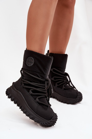 Bota de neve em couro sintético Lee Cooper LCJ-25-12-3660 cor preta com plataforma 2