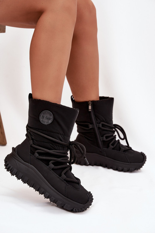 Pele Botas de neve com uma plataforma Lee Cooper LCJ-25-12-3660 cor preta Pele Botas de neve com uma plataforma Lee Cooper LCJ-25-12-3660 cor preta