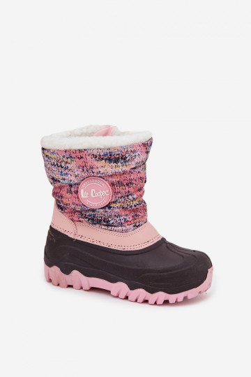 Bota infantil Lee Cooper LCJ-25-10-3770 cor rosa para neve com cano