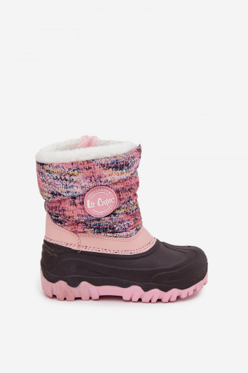 Bota infantil Lee Cooper LCJ-25-10-3770 cor rosa para neve com cano 2