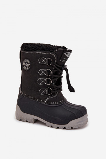 Bota infantil masculina Lee Cooper LCJ-25-44-3943K cor preta para neve