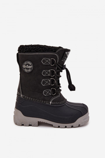 Bota infantil masculina Lee Cooper LCJ-25-44-3943K cor preta para neve 2