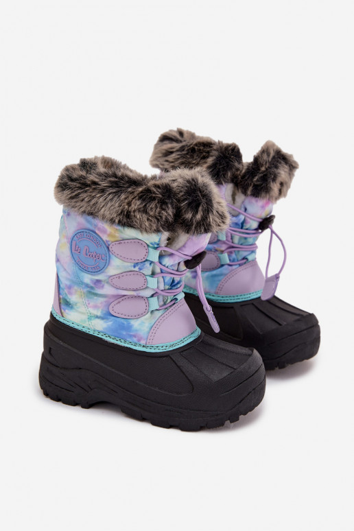 Botas de neve Infantil Infantil com um casaco de pele I Ściągaczem Lee Cooper LCJ-25-10-3778 Cor violeta
