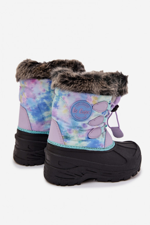 Botas de neve Infantil Infantil com um casaco de pele I Ściągaczem Lee Cooper LCJ-25-10-3778 Cor violeta