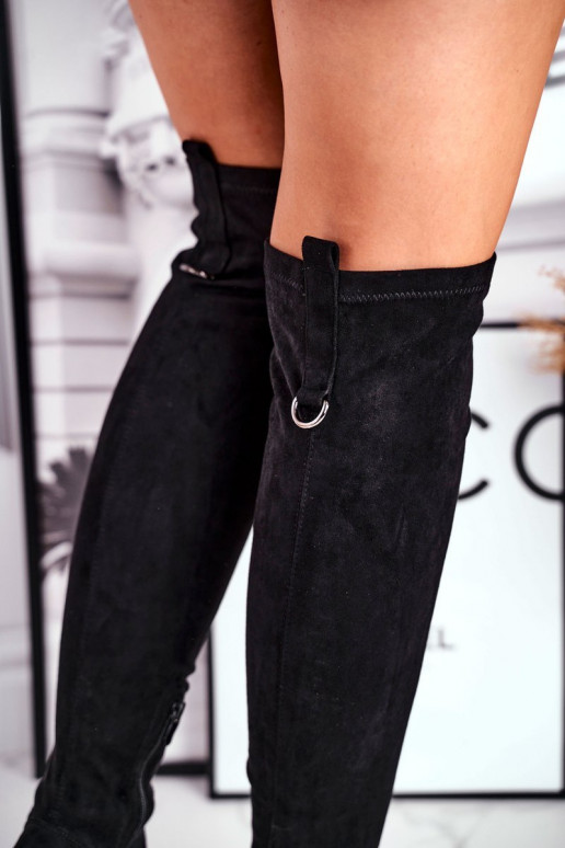 Botas de cano alto de camurça ecológica cor preta Can't Stop