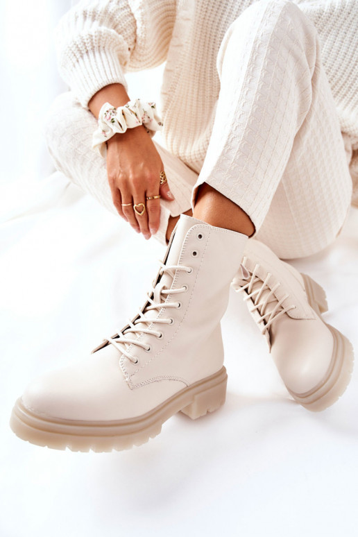 Alto Botins de trabalho bege Rozelle