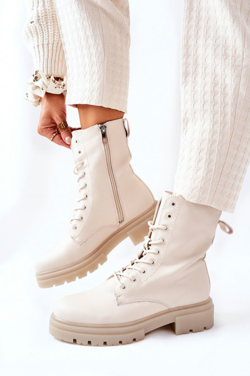 Alto Botins de trabalho bege Rozelle