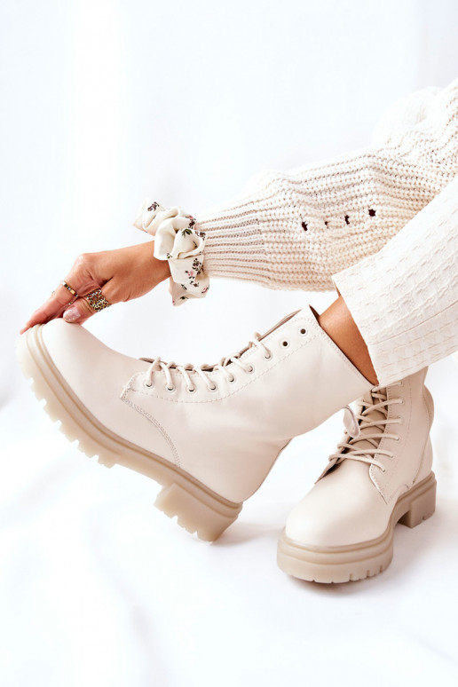 Alto Botins de trabalho bege Rozelle