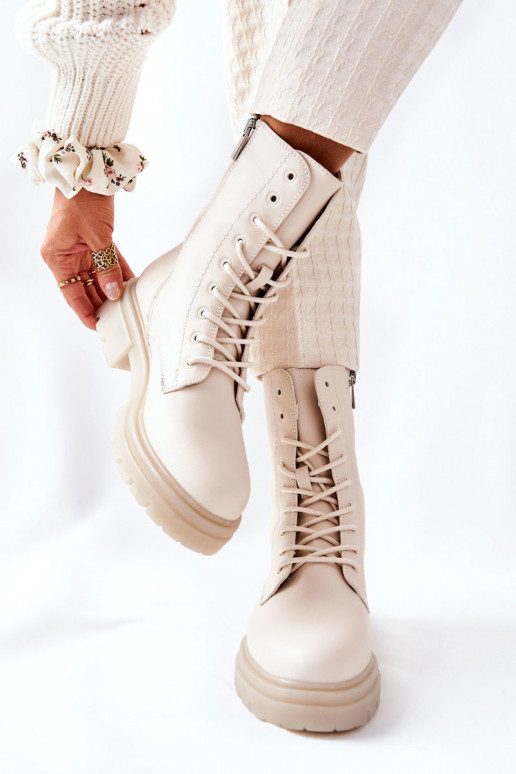 Alto Botins de trabalho bege Rozelle