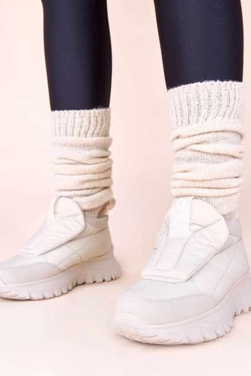 Botas de neve femininas cinzas com...