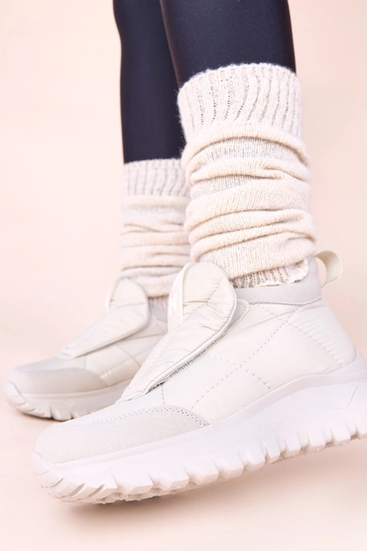 Botas de neve femininas cinzas com...