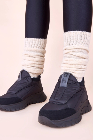 Botas de neve femininas pretas com fecho adesivo Penny