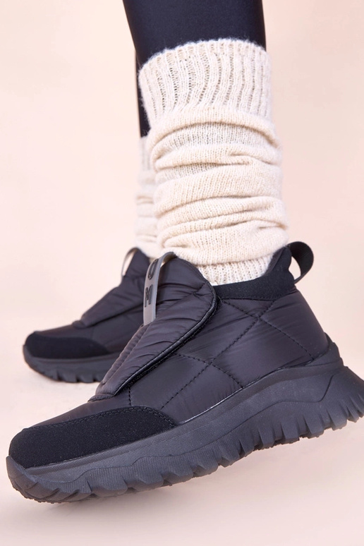 Botas de neve femininas pretas com...