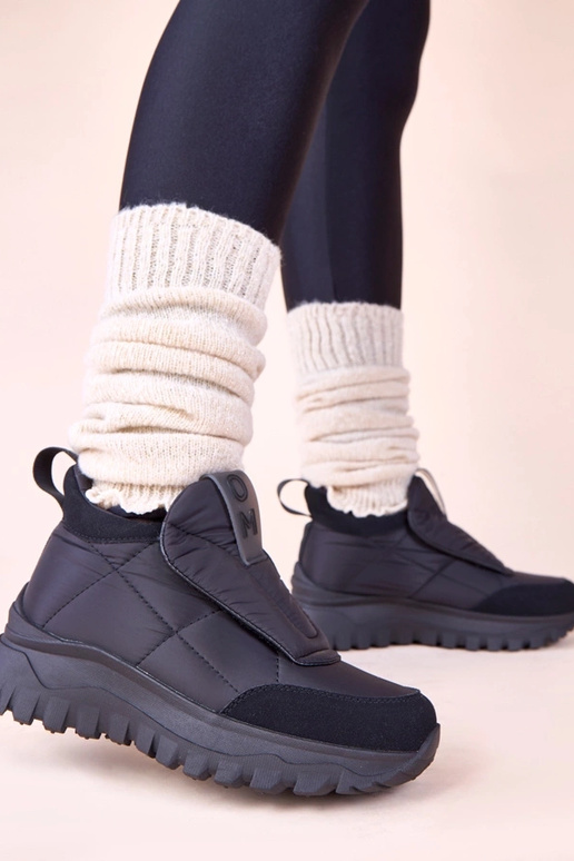 Botas de neve femininas pretas com...