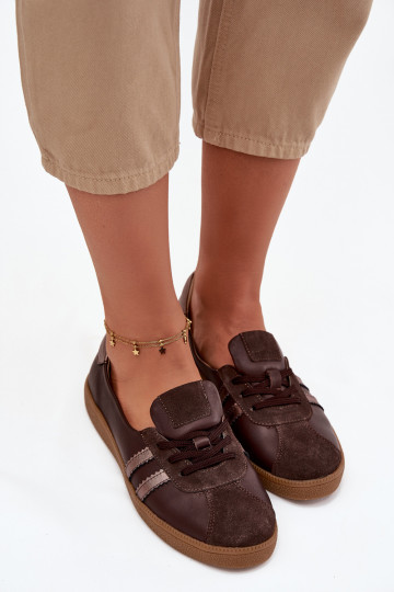 Pele de camurça sapato Feminino Typu Barefoot Zazoo N1341 CzekoladoParae