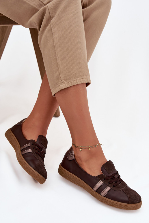 Pele de camurça sapato Feminino Typu Barefoot Zazoo N1341 CzekoladoParae