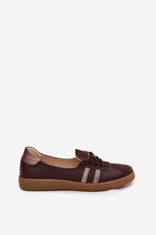 Pele de camurça sapato Feminino Typu Barefoot Zazoo N1341 CzekoladoParae