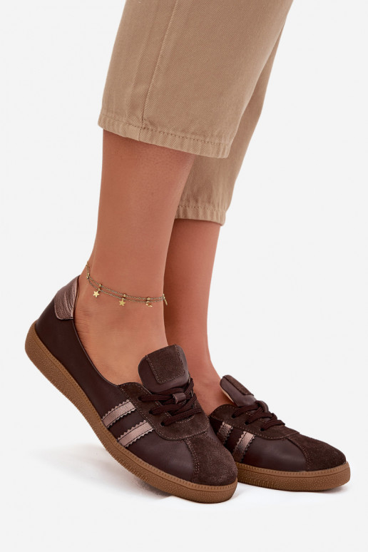 Pele de camurça sapato Feminino Typu Barefoot Zazoo N1341 CzekoladoParae