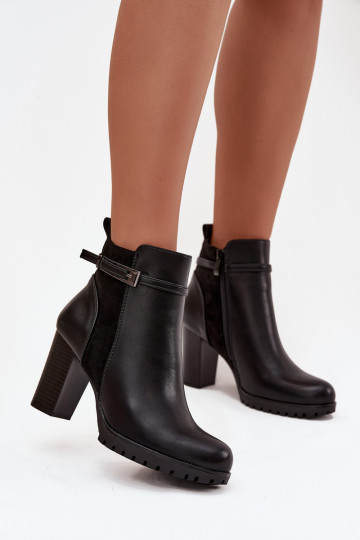 Botas femininas com alças cor preta Mirielle 2