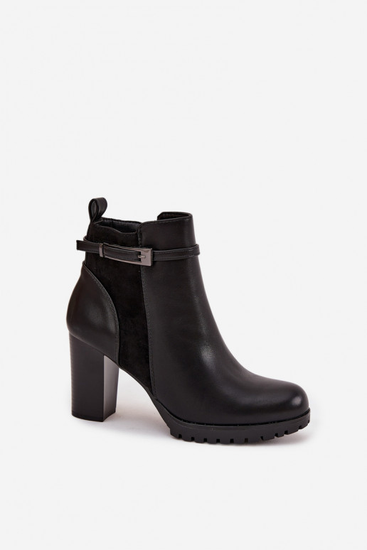 Botas femininas com alças cor preta Mirielle