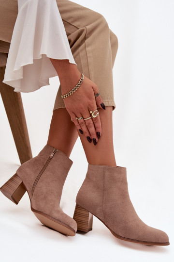 Botas femininas de camurça ecológicaoParae bege Tem que serrilou