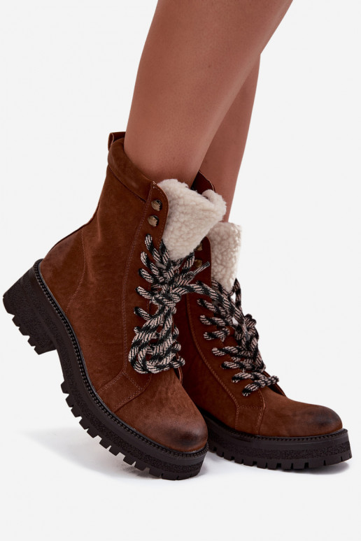 Botas sapato Feminino de couro ecológico cor marrom Bellora