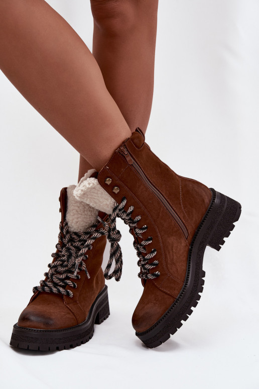 Botas sapato Feminino de couro ecológico cor marrom Bellora