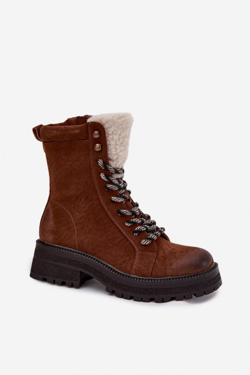 Botas sapato Feminino de couro ecológico cor marrom Bellora