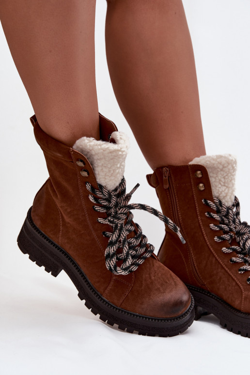 Botas sapato Feminino de couro ecológico cor marrom Bellora