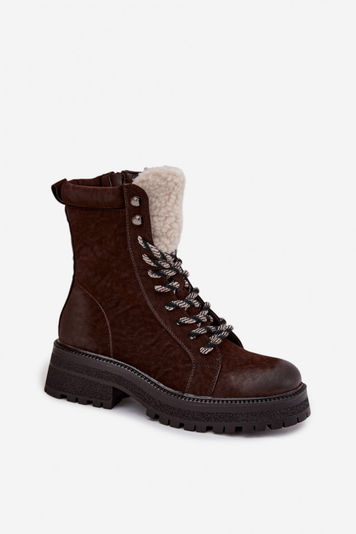 Botas sapato Feminino de couro ecológico CzekoladoParae Bellora