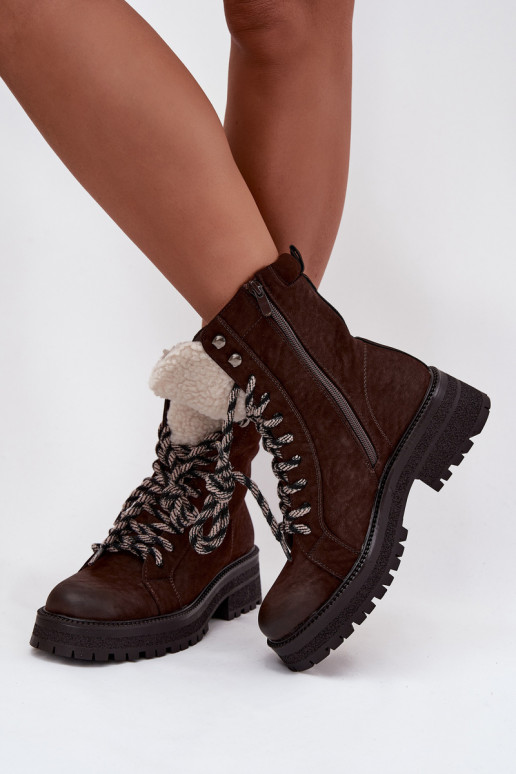 Botas sapato Feminino de couro ecológico CzekoladoParae Bellora