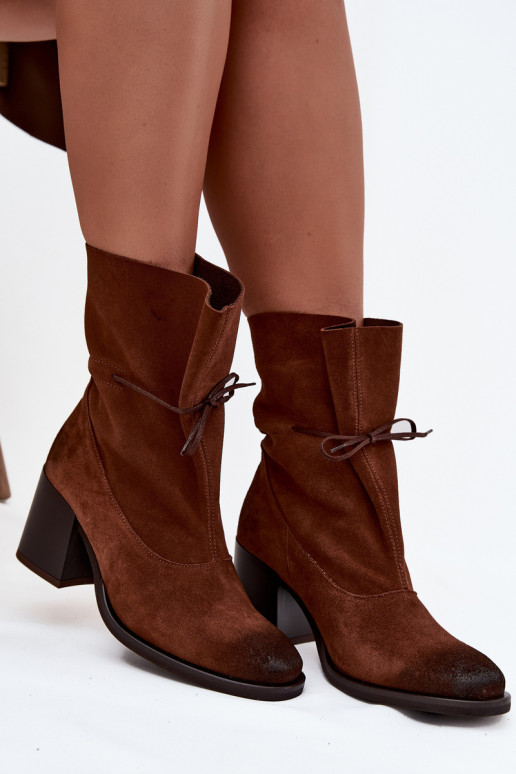 Pele de camurça Botas femininas Zazoo 1151 cor marrom
