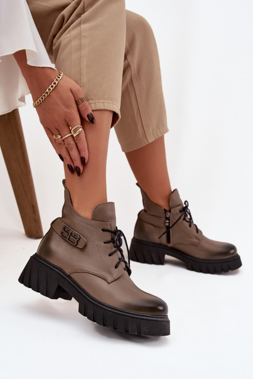 Zazoo 60483 Botas femininas Com um top baixo aquecimento bege