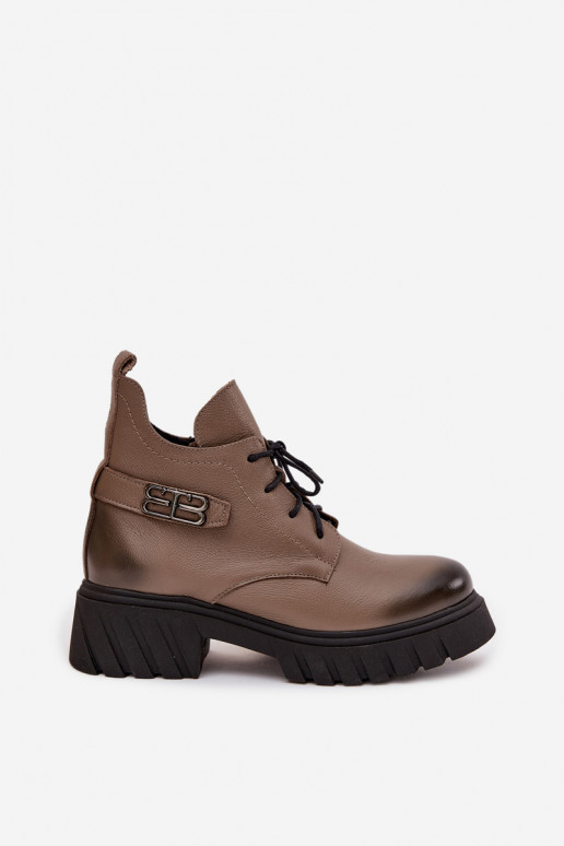 Zazoo 60483 Botas femininas Com um top baixo aquecimento bege