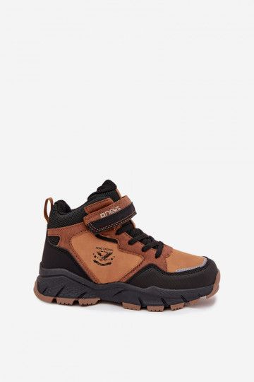 Botas de inverno para crianças "Trekas" com velcro, forrados, marrons, Miravie 2