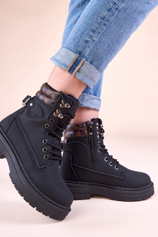 Botas femininas pretas quentes de...