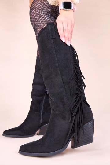 Botas de cowboy pretas com franjas Misa